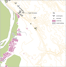 Map of ancient quarries