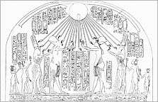 Drawing of the top part of Stela S, after Davies 1908, Pl. XXVI