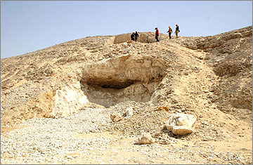 The site of Stela R in 2006, showing the recent quarry begun immediately beneath it