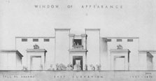Reconstruction of the façade of the gateway in the wall of the North Riverside Palace by Ralph Lavers.