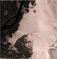 Quickbird satellite image of the Amarna plain (courtesy S. Parcak)