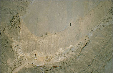 Aerial view of the entrance to the Royal Tomb, taken in 2001