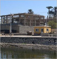 The Amarna site museum under construction on the river bank at El-Till.