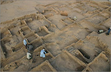 The greater part of Grid 12 at the end of the 2005 excavations. Facing south-west
