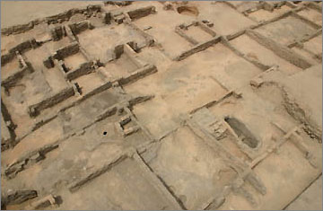 Grid 12 at the close of the 2005 excavations. Facing south-west
