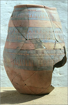 Blue-painted storage jar, a common part of the general pottery repertoire at Amarna
