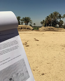 The first steps towards developing a set of new Arabic-English information panels for the archaeological site.